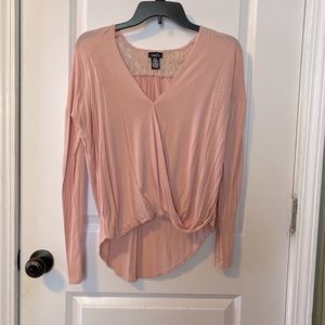 Pink Surplice with Lace Top